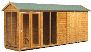 Power 16x4 Apex Summer House with 6ft Side Store